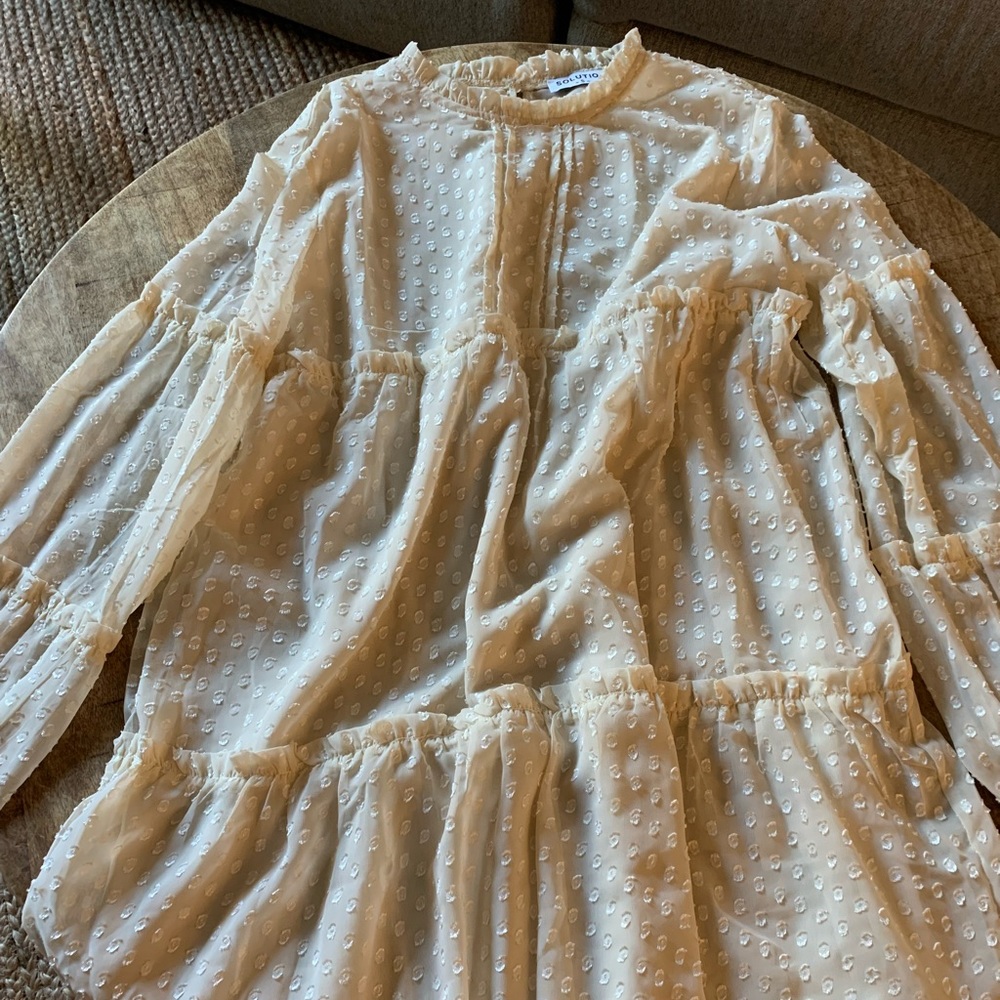 Ivory long sleeve dress